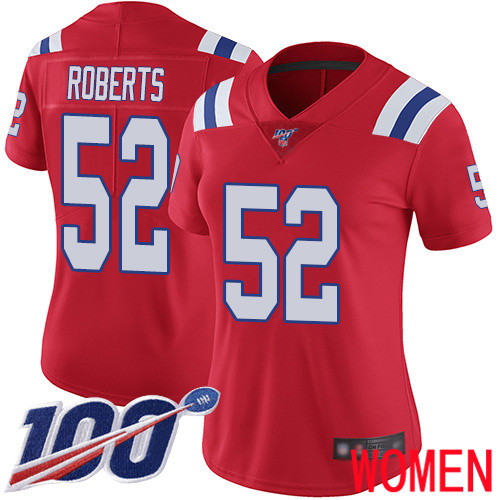 New England Patriots Football #52 100th Limited Red Women Elandon Roberts Alternate NFL Jersey